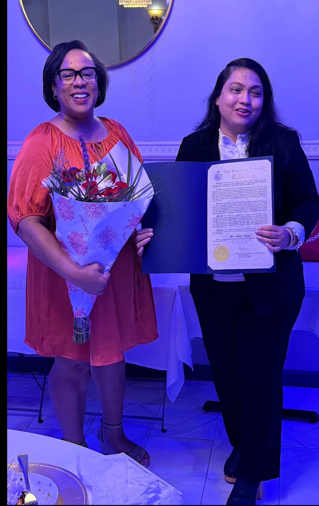 Adan Islam receiving community recognition